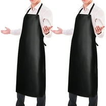 TELOLY 2 Pcs Waterproof Rubber Apron 40" Aprons for Men Heavy Duty Chemical Resistant Work Apron Extra Long Grilling Aprons with Adjustable Bib Apron for Dishwashing Lab Butcher Cooking Kitchen