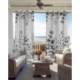 thumbnail image 4 of Grey Eucalyptus Leaves Blackout Curtains, Light Blocking Print Window Curtains, Watercolor Spring Summer Botanical Thermal Insulated Window Drapes for Living Room 2 Panels, 84"W x 63"L, 4 of 9