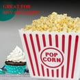 thumbnail image 5 of (2) Large Plastic Popcorn Tubs White & Red Popcorn Bucket Reusable Container for Family Home Movie Nights Summer Spring Holiday Carnival Birthday Themed Party Decorations t & CUSTOM Storage Carrier, 5 of 8