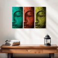 thumbnail image 2 of Elephant Stock Buddha Face Wall Art - Horizontal Multi Panel Canvas - Living Room Wall Decor - Religion And Spirituality Multi Panel - Black And Red Decor By Mark Ashkenazi - 23" x 14", 2 of 4