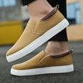 thumbnail image 4 of Dakaela Mens Slip on Sneakers Canvas Casual Dressy Work Loafers Low Top Walking Flats Shoes Khaki 11, 4 of 8