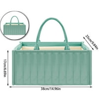 VQPeo Diaper Caddy Organizer, Storage Basket for Newborn Essentials and Diaper Station(Green)