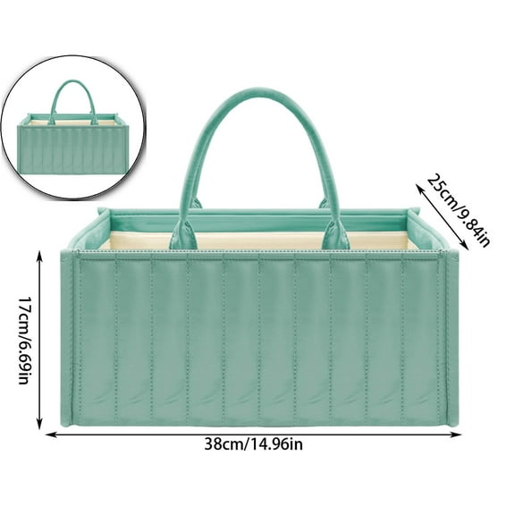 VQPeo Diaper Caddy Organizer, Storage Basket for Newborn Essentials and Diaper Station(Green)