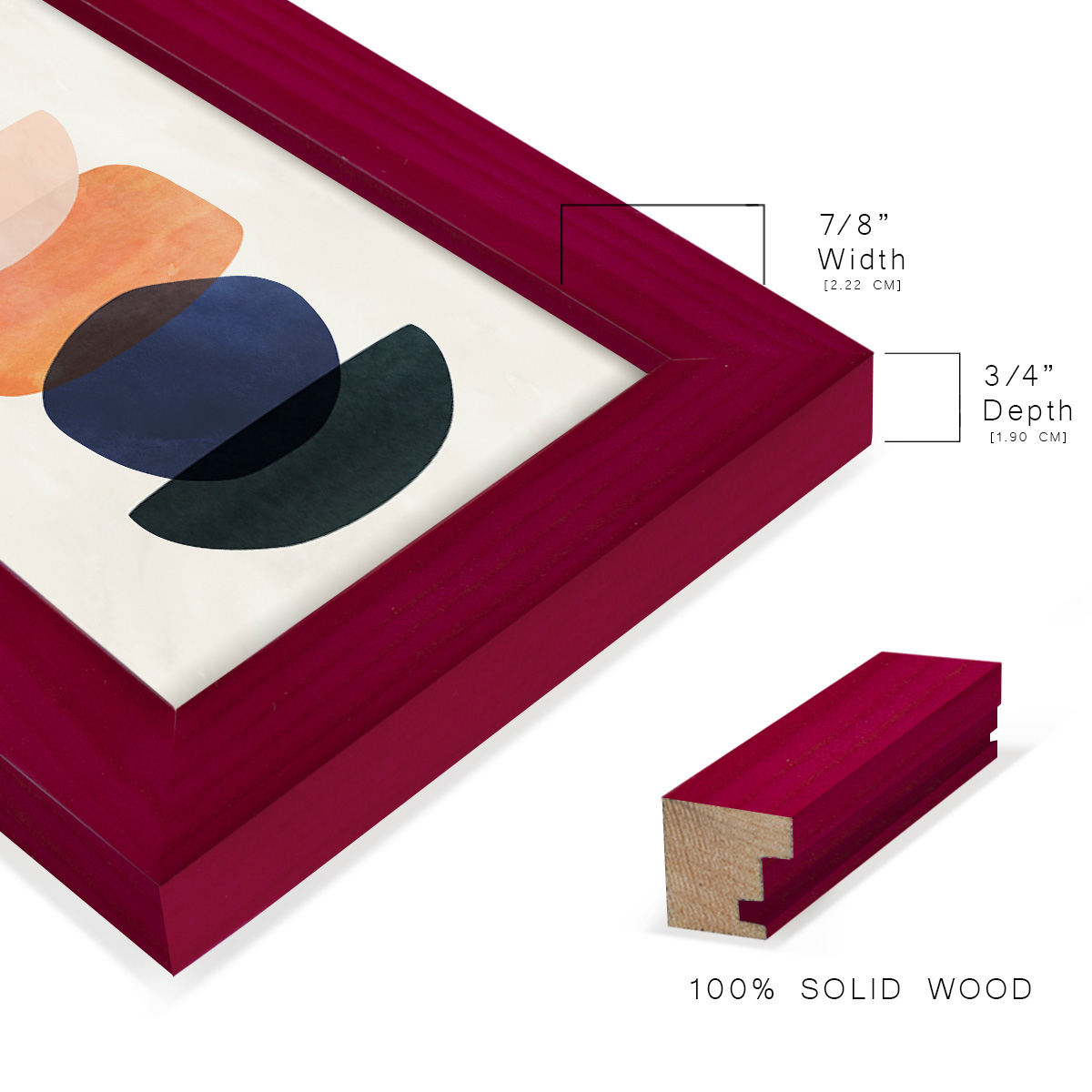 Mod Pods II -Framed Print w/glass-Cherry Red