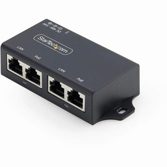 StarTech.com 2-Port PoE  Injector, 10/100/1000Mbps, PoE/PoE  (802.3af/802.3at), 30 Watt, 1Gbps Ethernet, Wall Mountable, Unmanaged