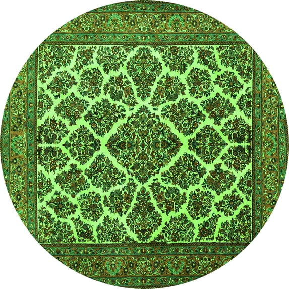 Ahgly Company Indoor Round Persian Green Traditional Area Rugs, 5' Round