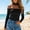 Black, variant on Abtuhar Women Long Sleeve Tops Solid Off Shoulder Cropped Built In Chest Pad Matching Scarf Fall Shirts