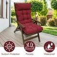 thumbnail image 3 of Eurhowing Adirondack Chair Cushion 1Pcs, 49"x21"x4" Thick Waterproof Outdoor Patio Seat Cushion with Ties, UV & Fade Resistant Rocking Chair Cushions, Red, 3 of 10