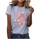 thumbnail image 1 of Camiseta de Manga Corta de Cuello Redondo con Patrones de Corazón de Moda de las Mujeres para Diario, Fiesta, Primavera Y Verano, 1 of 5
