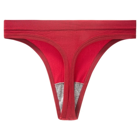 Bigersell Womens Thong Underwear Clearance WomenS Underwear High Cut Panty Style P-49 Cotton Boyshort Panties Ladies Thongs Briefs Mid Waist Women s Briefs Wine XL