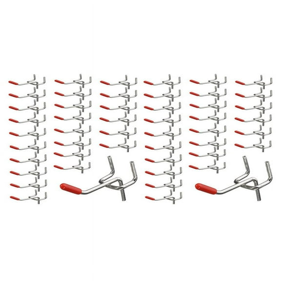 50X Single Pegboard Hooks 50mm Board Slat Wall Retail Display Shop Peg Fits 25mm