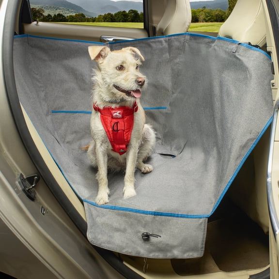 Kurgo Wander Half Hammock Car Seat Cover for Dogs with Storage Pockets, Water-Resistant, Heather Grey