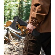 JXE JXO 13 Camping Hatchet, 1065 High Manganese Steel Axe with Hickory Handle and Leather Sheath, Compact Outdoor Tool