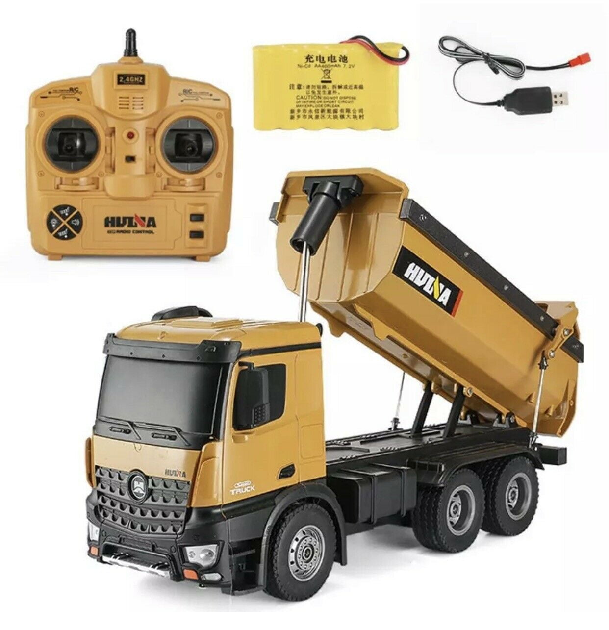 HUINA RC 6 CH  Realistic Metal Dump Truck Remote Control Parent or Kids Toys 