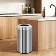 thumbnail image 3 of Open Top Stainless Steel Kitchen Trash Can 18.5 Gallon/70L – Commercial Grade – Removable Inner Wastebasket – For Home, Office, Restaurant, Indoor/Outdoor – Stainless Steel Color 70L 35*35*81cm, 3 of 7