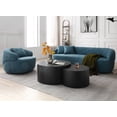 thumbnail image 6 of 360° Swivel Mid Century Modern Curved Sofa, Single Seat Boucle Fabric Cloud Couch, Blue Accent Chair, 6 of 9