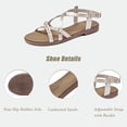 thumbnail image 3 of Ataiwee Women's Flat Slide Sandals - Fashion Adjustable Cross Strappy Braided Flat Summer Shoes., 3 of 6
