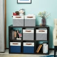 thumbnail image 5 of DECOMOMO Fabric Storage Baskets 13" x 15" x 13" Collapsible Storage Bins (Grey and White, Set of 3), 5 of 7
