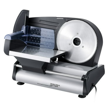 SKYSHALO Meat Slicer, 200W Electric Deli Slicer with Two 7.5" Stainless Steel Removable Blade, 0-15mm Adjustable Thickness for Home Use, Child Lock Protection, Food Slicer Machine