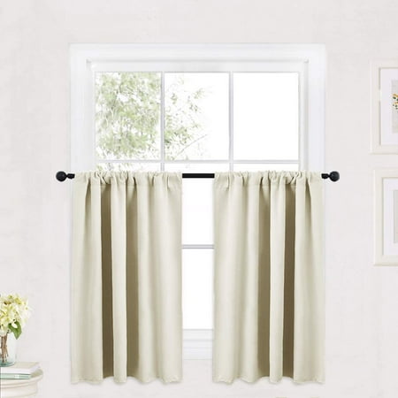 Short Curtains Gray Half Window For Bedroom Privacy Curtain Tiers Windows Energy Saving Bathroom Shades Wide 42 X Long 36 Inches Per Panel Grey Set Of 2 Canada Windows Energy Saving Curtain Tiers, Short Curtains For Bedroom