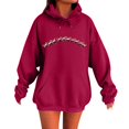 thumbnail image 1 of WILLBEST Sudadera para Mujer, Estilo Casual de Invierno, con Estampado Navideño Del Alfabeto, Cordón Ajustable, Bolsillo y Manga Larga XX-Grande, 1 of 4