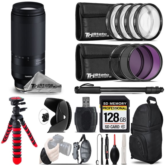 Tamron 70-300mm f/4.5-6.3 Di III RXD Lens for Sony E   7 Piece Filter & More - 128GB Accessory Kit (International Version)