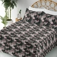thumbnail image 3 of Ambesonne Nature Fitted & Flat Sheet with Sham 3 Pcs Set, Wild Exotic Flower Leaves, Twin, Pale Pink and Charcoal Grey, 3 of 5
