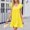 Yellow, variant on Summer Temperament Gentle V-neck Sleeve Solid Color Comfortable Fashion Dress Short Dress