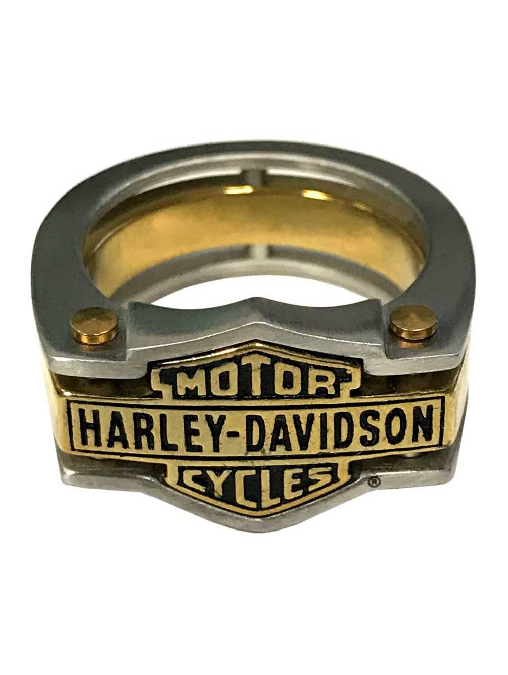 Harley-Davidson Men's Bike Chain Bar & Shield Stainless Steel Ring 