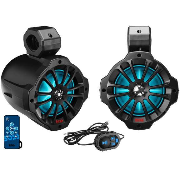 BOSS Audio Systems B62RGB ATV UTV Marine Waketower System – Amplified, 6.5 Inch Stereo Speakers, Full Range Audio, 2 Way, Bluetooth, Tweeters, RGB Illumination, IPX5 Rated Weatherproof, Sold