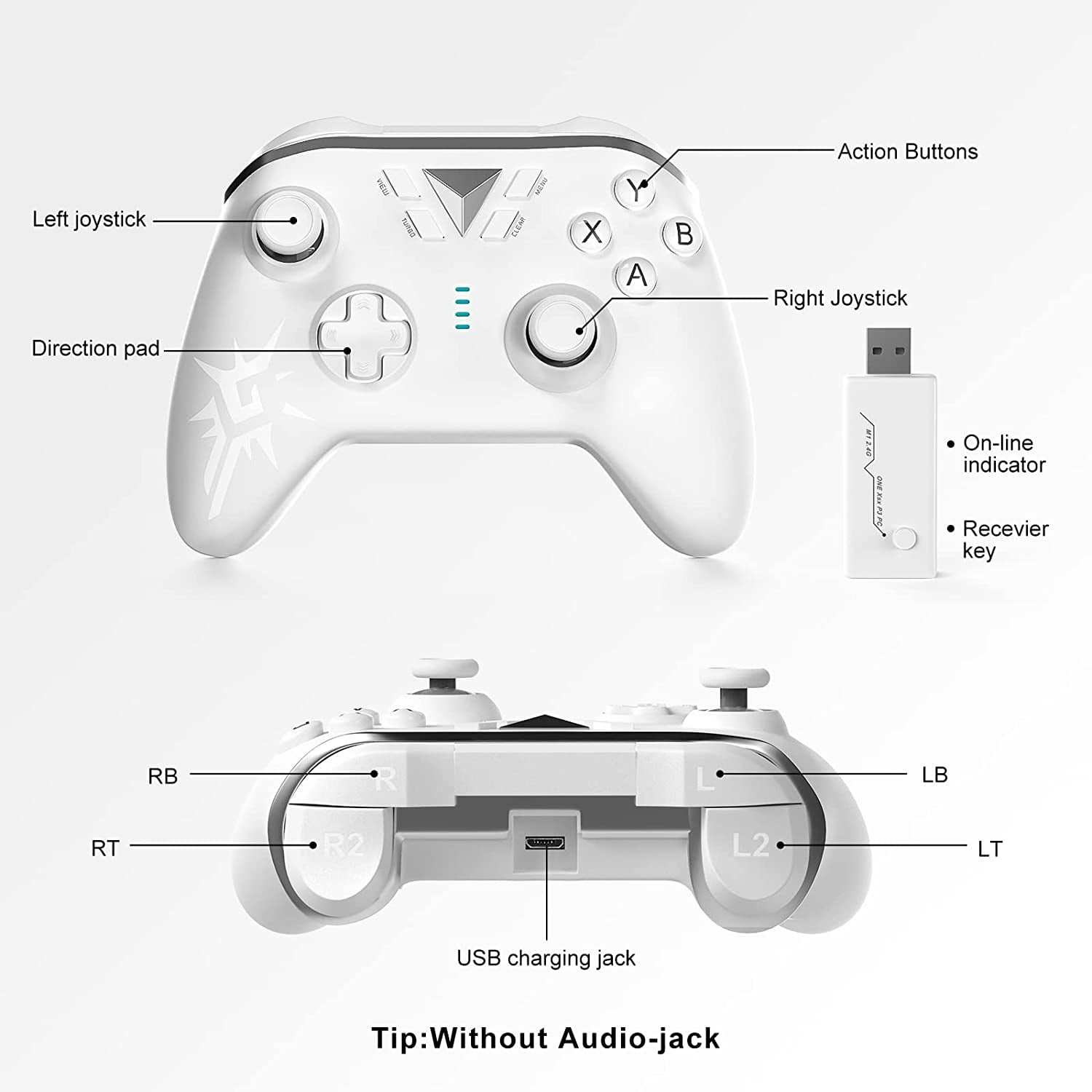 Buy Wireless Controller Compatible with Xbox ONE 2.4GHZ Gamepad