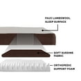 thumbnail image 4 of FurHaven Pet Products Faux Sheepskin & Suede Deluxe Orthopedic Pet Bed for Dogs & Cats - Espresso, Jumbo, 4 of 12