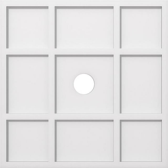 Ekena Millwork CMP24RK-03000 24 in. OD x 3 in. ID Square Rubik Architectural Grade PVC Contemporary Ceiling Medallion