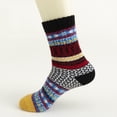 thumbnail image 5 of Aoochasliy Christmas Fuzzy Socks Clothes 5 Pack Womens Socks Vintage Winter Soft Warm Cold Knit Wool Socks, 5 of 9