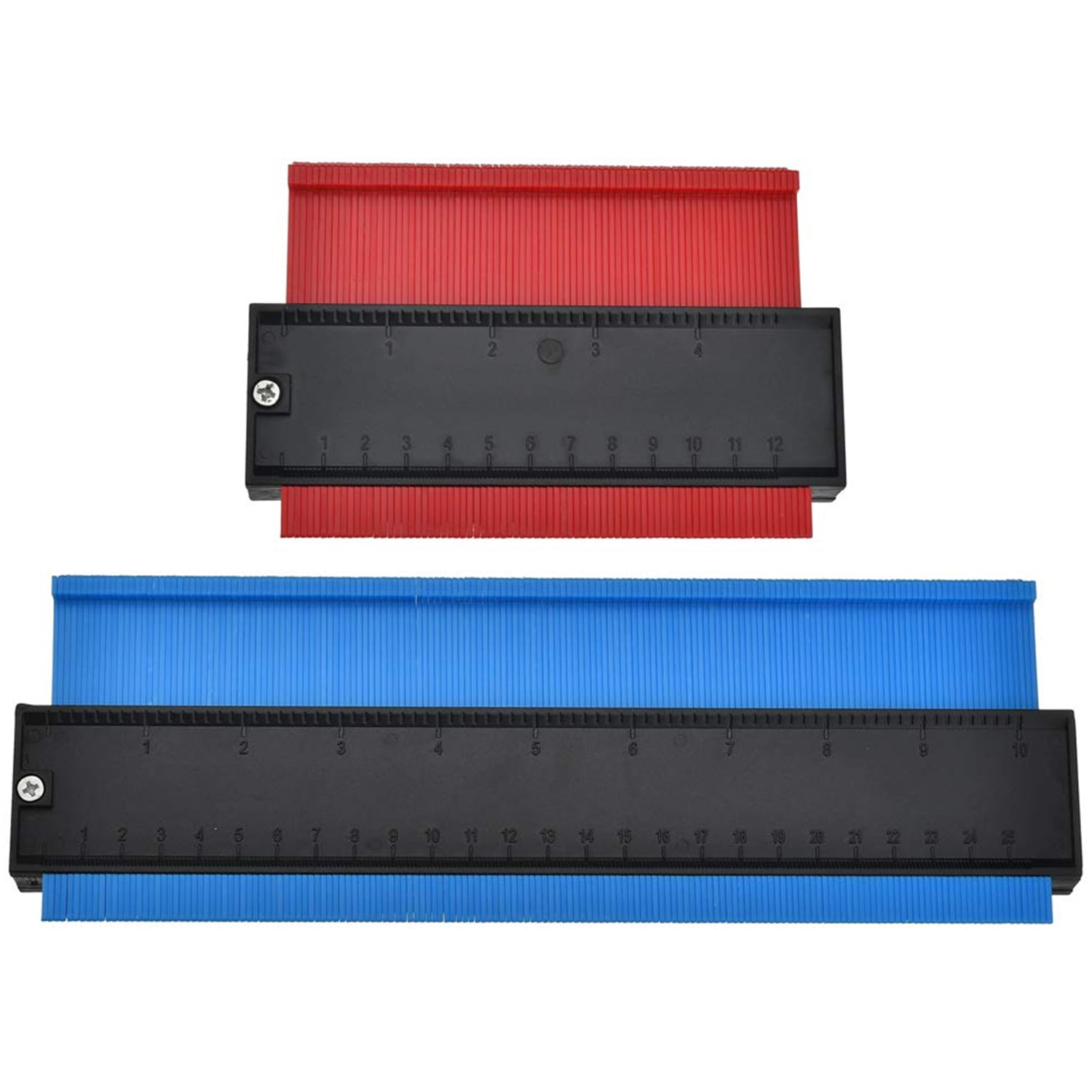 Red, Blue, Green Plastic Profile Copy Gauge Ruled Contour Duplication Tiling Laminate Tiles General Tools for Perfect Fit and Easy Cutting 3 Pcs 5 in Irregular Contour Gauge Duplicator