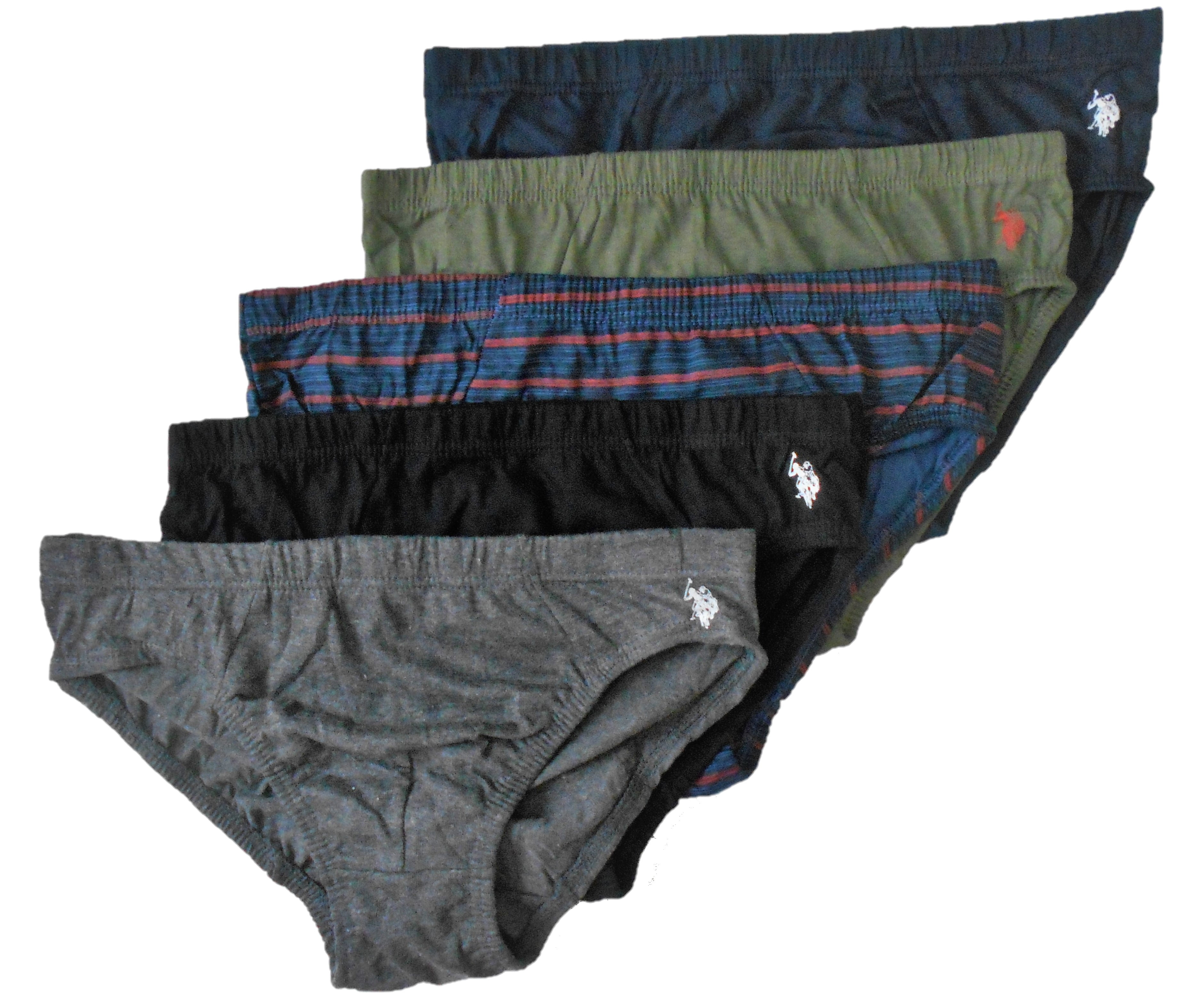 Us Polo Assn Men's - Olive   Striped - Xlarge - Set 5 Pack Underwear 