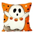 thumbnail image 2 of EWASWON Halloween Spooky Ghost Pumpkin Pillow Covers 18x18 Inch Digital Print Polyester Throw Pillows Washable for Sofa Bedroom Home Decor, 2 of 7