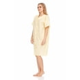 thumbnail image 2 of Dream8teen Women's Snaps Front Closure House Dress Short Sleeve Woven Housecoat Duster Lounger Robe 2012 Yellow Striped Large, 2 of 5