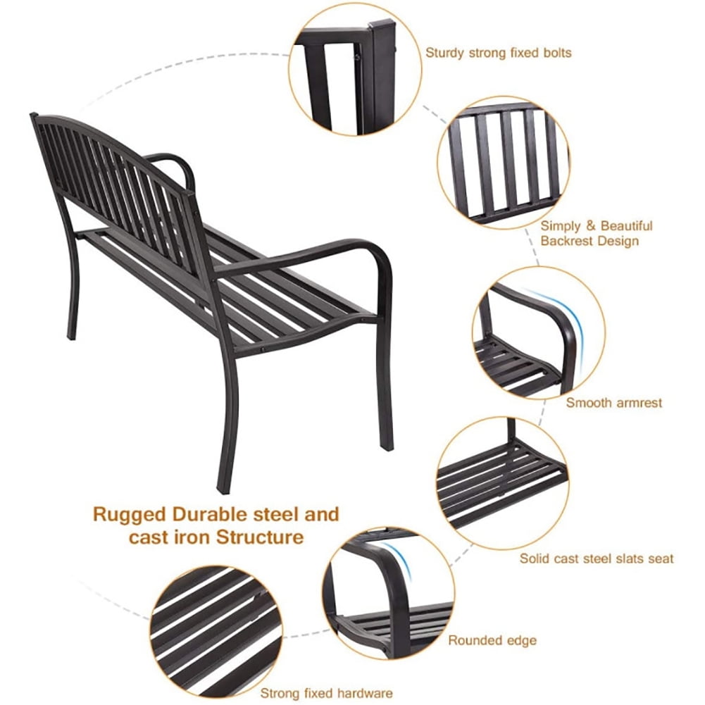 Aimee Lii 50 Inch Patio Garden Bench Loveseats for Outdoor, Outdoor Patio Furniture