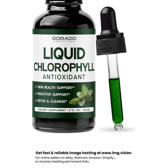 Chlorophyll Liquid Drops (60 ml) Premium Liquid Chlorophyll Drops for Skin Health and Digestive Support - Chlorophyllin Supplement for Women and Men Body Detox - Third Party Tested - Made in USA