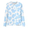 thumbnail image 4 of Pompotops Chemises pour Femmes Col Rond Imprimé Manches Longues Hauts Blouse Régulière Imprimée Liquidation, 4 of 5