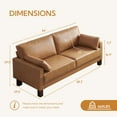 thumbnail image 2 of Atopston 66" Faux Leather Couch, Small Sofa with Thick Cushion and Wooden Legs, for compact apartment loft and office, Tan, 2 of 9