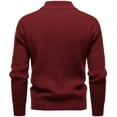 thumbnail image 4 of Chiccall Stand Collar Sweaters for Men Thickened Knit Quarter Button Long Sleeve Pullover Sweater with Pocket, 4 of 5