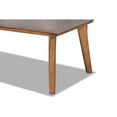 thumbnail image 4 of Odessa Mid-Century Modern Grey Fabric Upholstered and Walnut Brown Finished Wood Dining Bench, 4 of 5
