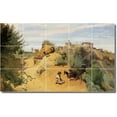 thumbnail image 1 of Ceramic Tile Mural-Jean Corot Country Painting 188. 40" w x 24" h using (15) 8 x 8 ceramic tiles, 1 of 3