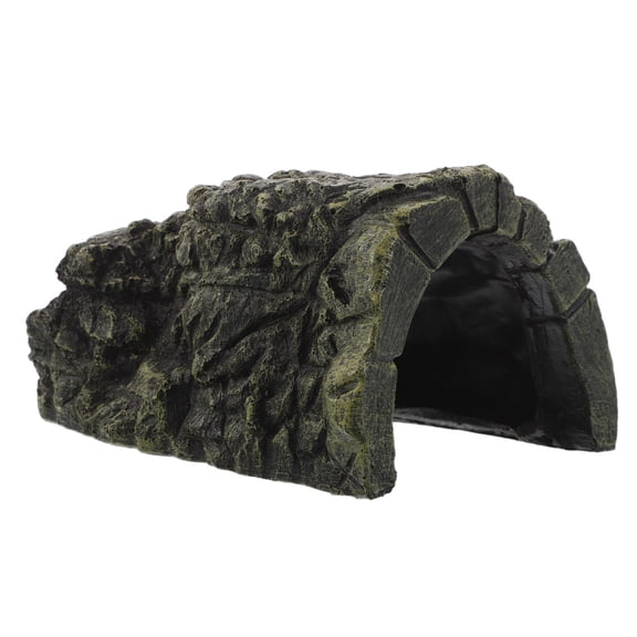 Milisten Resin Turtle Basking Platform with Hide Cave for Aquariums and Reptile Habitats, Turtle Resting Dock