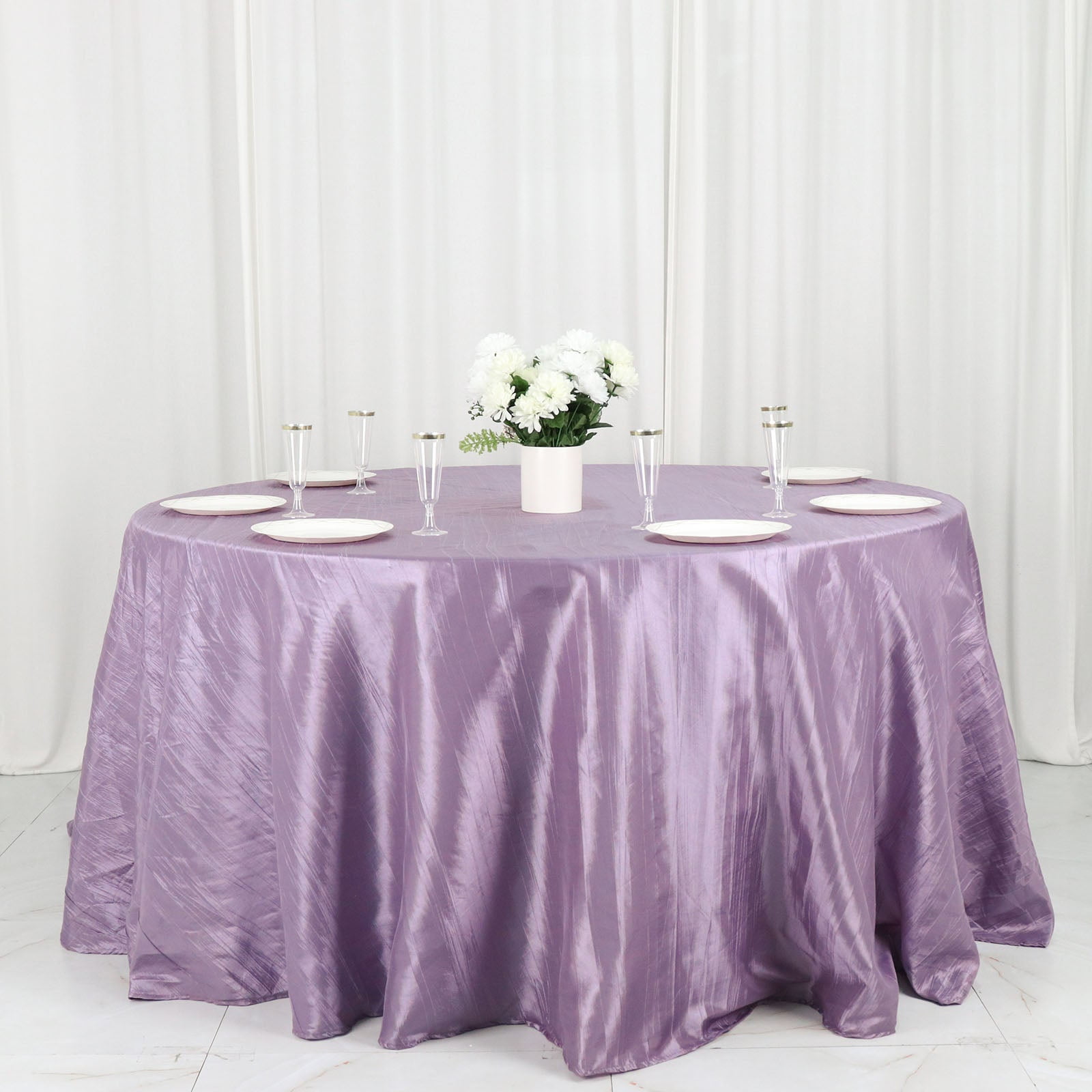 Efavormart 132" Violet Amethyst Accordion Crinkle Taffeta Seamless ...