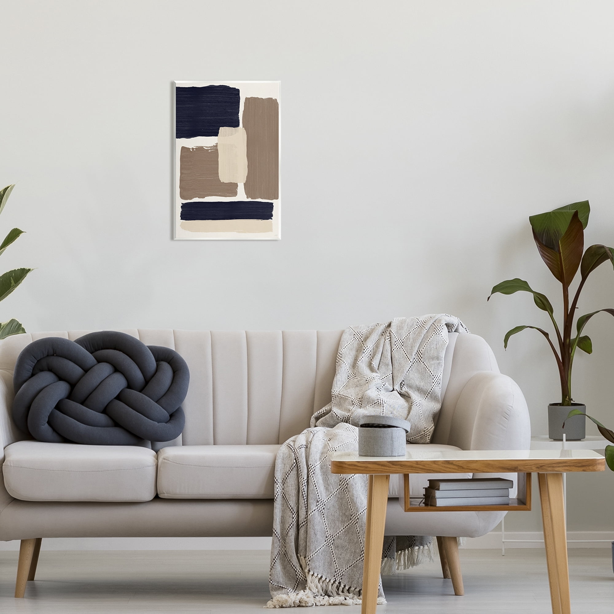 Stupell Industries Black & Brown Squares Abstract Painting Unframed Art Print Wall Art, 13 x 19