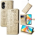 thumbnail image 4 of Funda Cartera FOXDOCK para OPPO A78 4G , Flip PU con Relieve de Gatos y Perros, Tarjetero y Soporte, 4 of 6