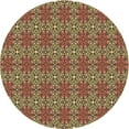 thumbnail image 1 of Ahgly Company Indoor Round Patterned Blood Red Brown Area Rugs, 3' Round, 1 of 6